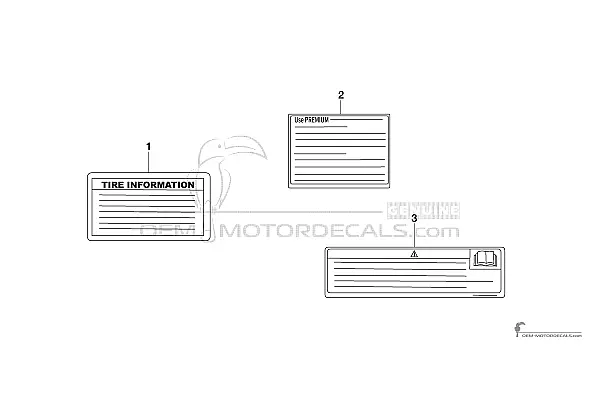 Yamaha YZF R1 - Voorzichtigheid labels