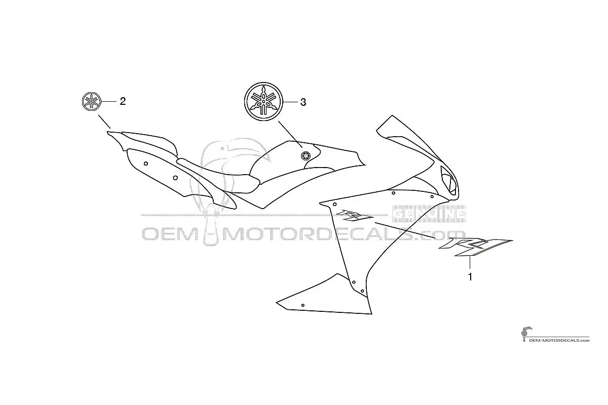 Naklejki do Yamaha YZF R1 2011 - Czarny • Yamaha Naklejki OEM