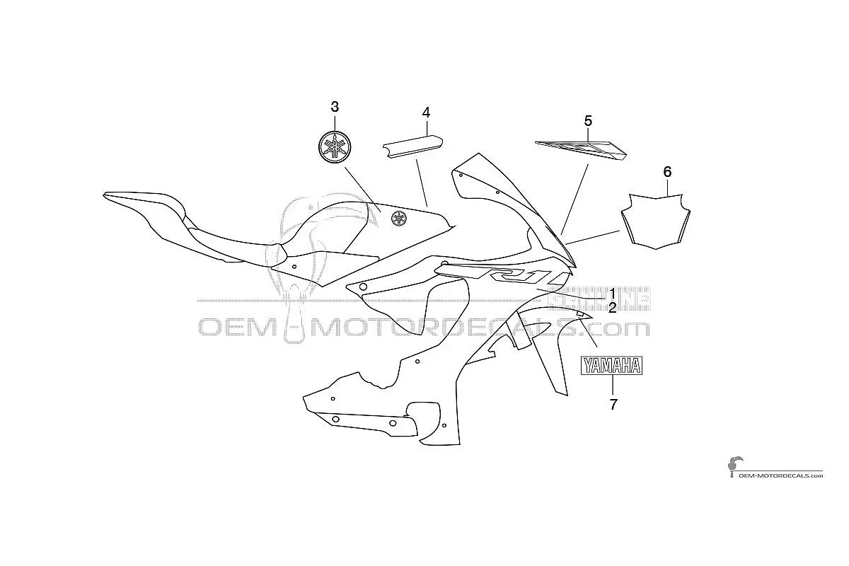 Stickers voor Yamaha YZF R1 2018 - Blauw • Yamaha OEM Stickers