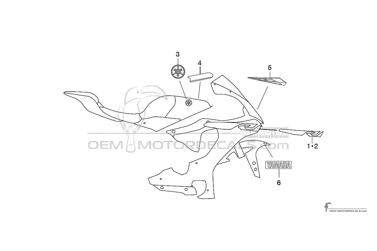 Aufkleber für Yamaha YZF R1 2019 - Blau • Yamaha OEM-Aufkleber
