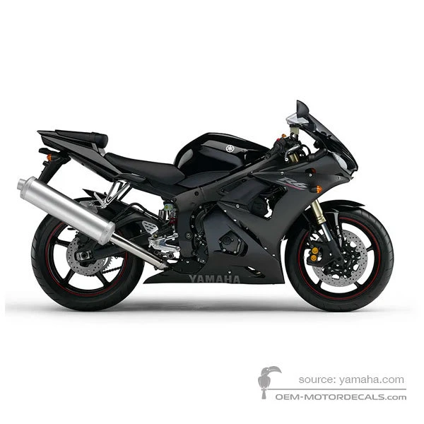 Stickers voor Yamaha YZF R6 2005 - Zwart • Yamaha OEM Stickers