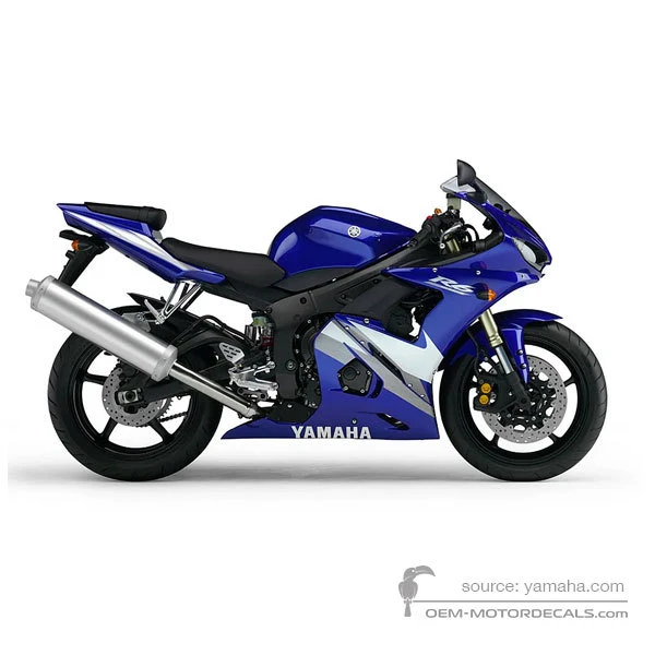Stickers voor Yamaha YZF R6 2005 - Blauw • Yamaha OEM Stickers