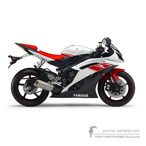 Decals for Yamaha YZF R6 2008 - White • Yamaha OEM Decals