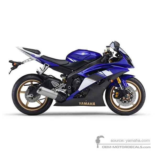 Pegatinas para Yamaha YZF R6 2008 - Azul • Yamaha Pegatinas OEM