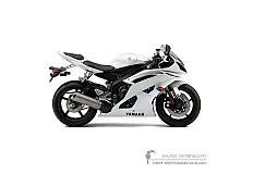 Autocollants pour Yamaha YZF R6 2010 - Blanc • Yamaha Autocollants OEM