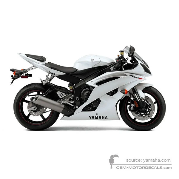 Stickers voor Yamaha YZF R6 2010 - Wit • Yamaha OEM Stickers
