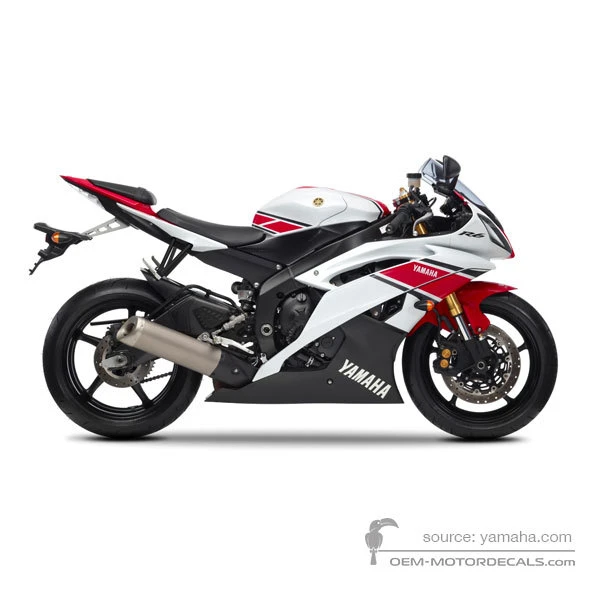 Stickers voor Yamaha YZF R6 2012 - Wit (WGP50th) • Yamaha OEM Stickers