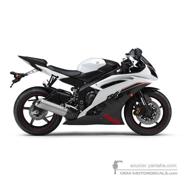 Stickers voor Yamaha YZF R6 2014 - Wit • Yamaha OEM Stickers