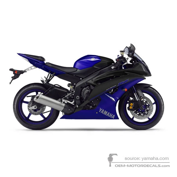 Stickers voor Yamaha YZF R6 2014 - Blauw • Yamaha OEM Stickers