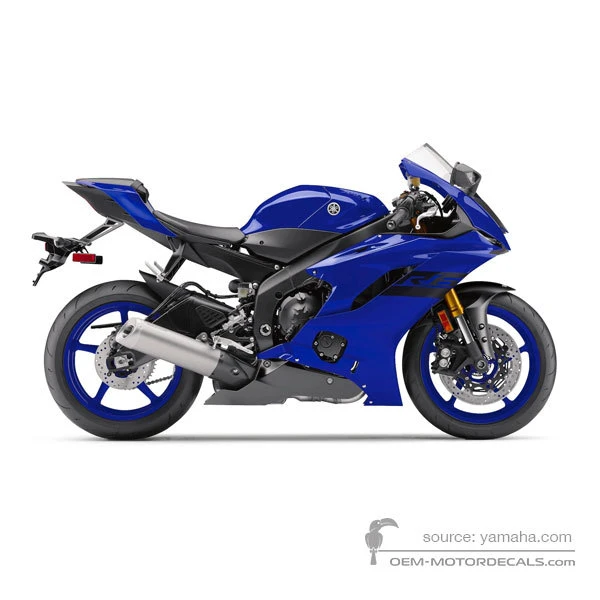 Adesivi per Yamaha YZF R6 2018 - Blu • Yamaha Adesivi OEM