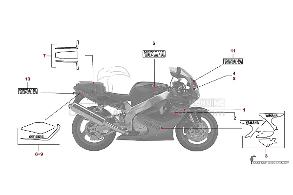 Yamaha YZF750R 1993 - Donkergrijs