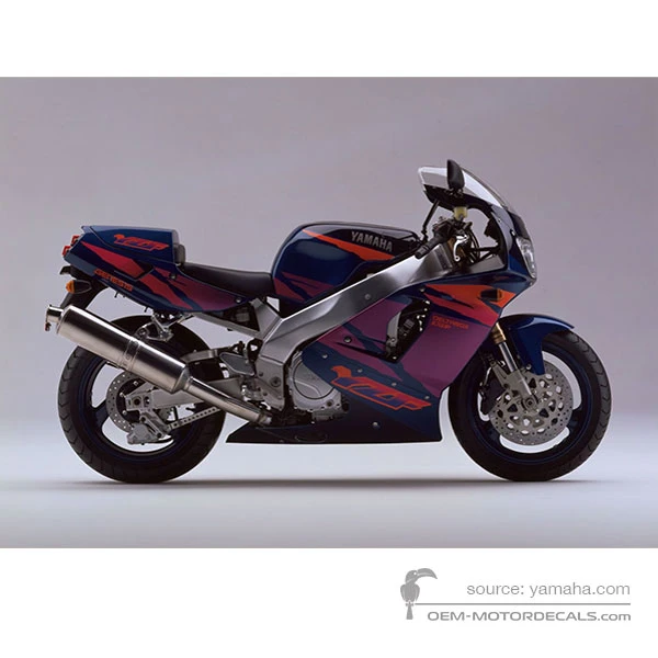 Stickers voor Yamaha YZF750R 1994 - Donkergrijs • Yamaha OEM Stickers
