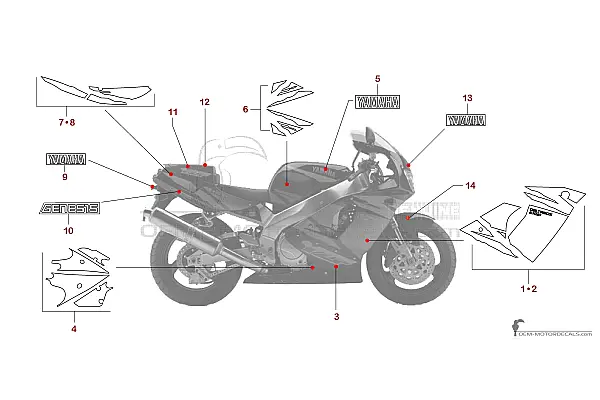 Yamaha YZF750R 1994 - Grigio scuro