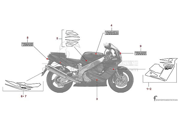 Yamaha YZF750R 1995 - Donkergrijs