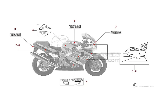 Yamaha YZF750R 1996 - Biały