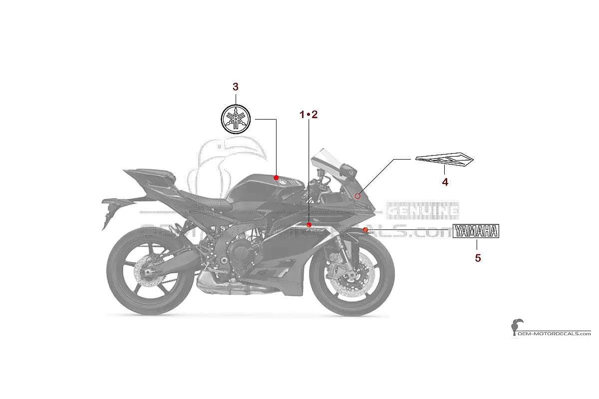 Stickers voor Yamaha YZF R9 2025 - Blauw • Yamaha OEM Stickers