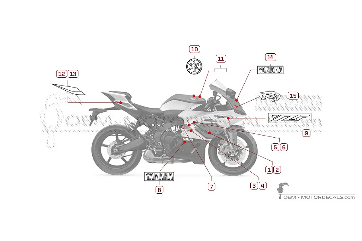 Pegatinas para Yamaha YZF-R9 Anniversary 2026 • Yamaha Pegatinas OEM