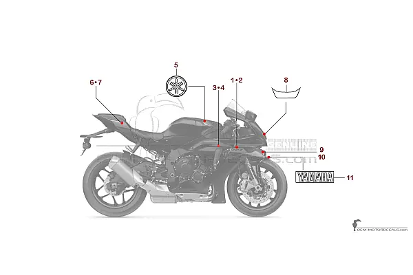 Yamaha YZF-R1 2025 - Gris oscuro