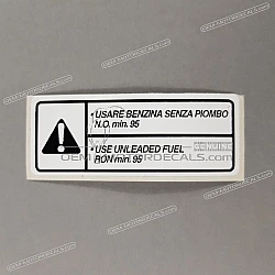 Caution label, Unleaded fuel
