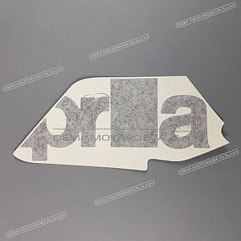 Belly pan decal, left side