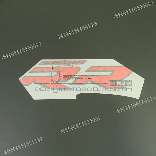 BMW S1000RR Letras Carenado Lateral S 1000 RR Lado Izquierdo OEM 51149443345