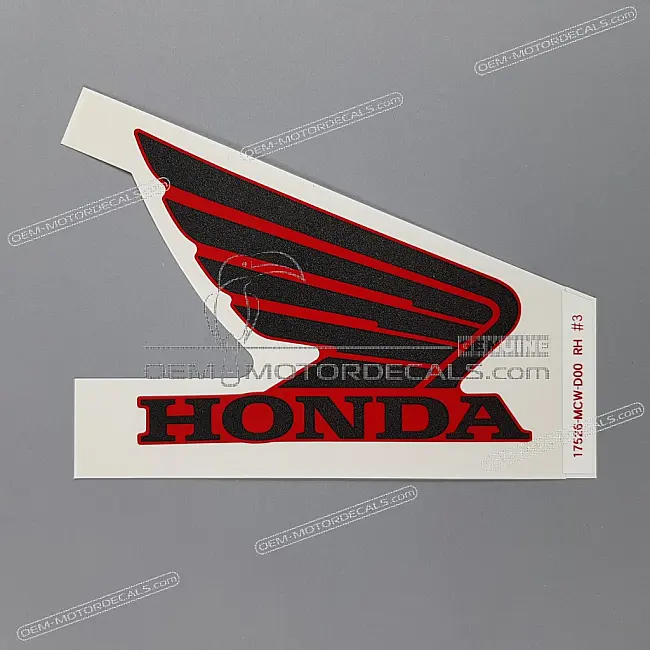 Honda VFR800 Pegatina Depósito Lado Derecho OEM 17526MCWD00ZC Gráfico de Fábrica Genuino para Modelos V4 VTEC