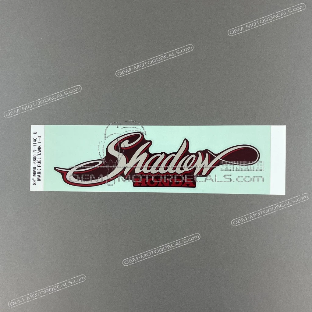 Emblème Shadow Honda VT1100 Shadow pour réservoir, pièce OEM authentique 17531MM8680ZB
