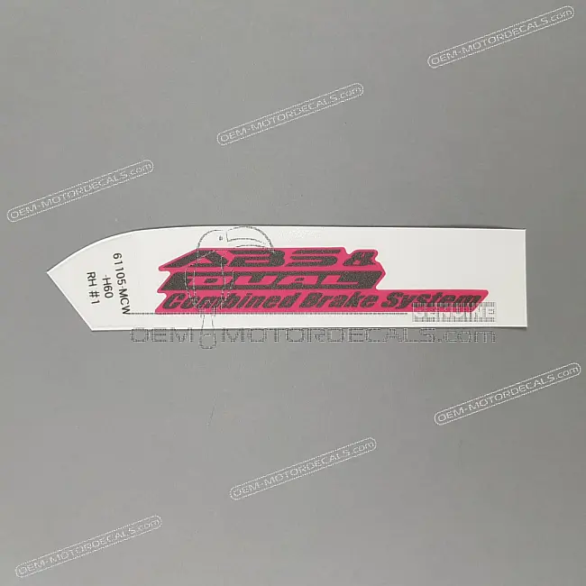 Honda VFR800 Vordere Schutzblech Aufkleber Rechte Seite OEM 61105MCWH60ZA