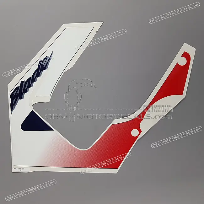 Honda CBR900RR Mittlerer Verkleidungsaufkleber linke Seite OEM 64351MCJ000ZA