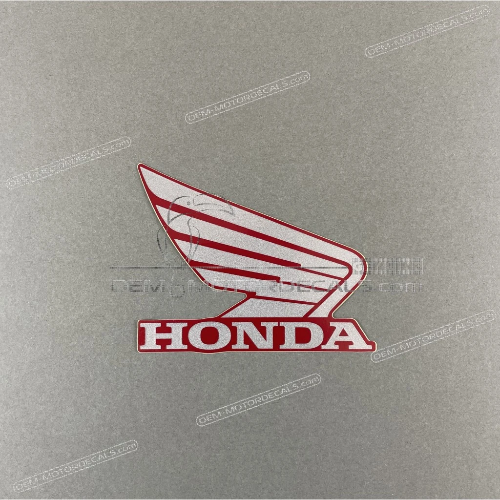 Honda CB125R, prawa strona, naklejka na owiewkę, logo skrzydła, OEM 86201K98E00ZE