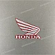 Honda CB125R, prawa strona, naklejka na owiewkę, logo skrzydła, OEM 86201K98E00ZE