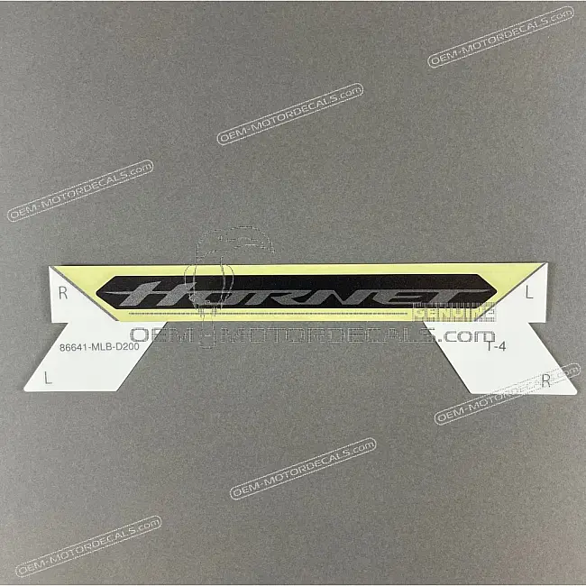 Honda CB750 Hornet Radiateurbekleding Hornet Sticker Linkerkant OEM 86641MLBD20ZA