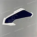 Right rear shelter stripe decal, right side