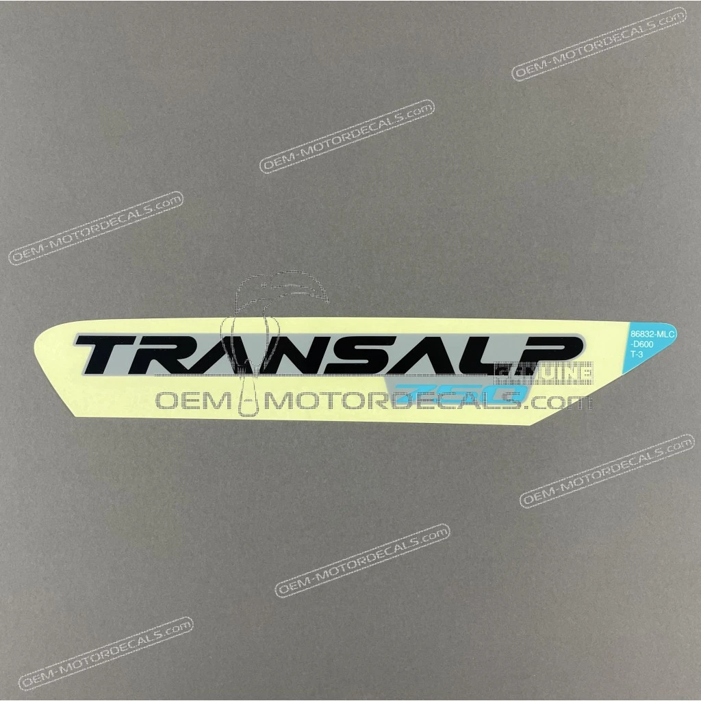 Honda XL750 Transalp Naklejka na lewą pokrywę boczną Grafika OEM 86832MLCD60ZA