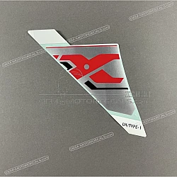 Fuel tank shroud stripe decal, left side