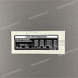 Chain cover tire information label