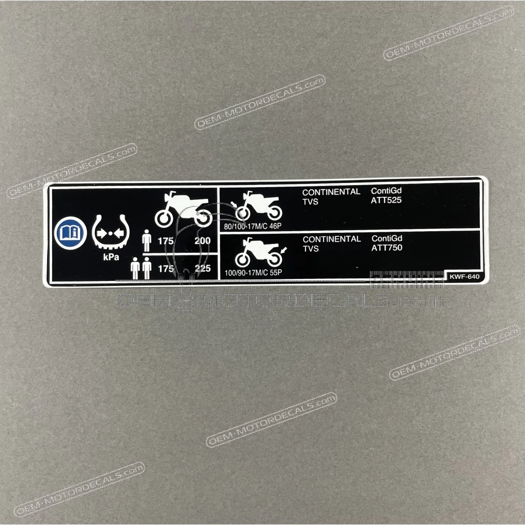 Honda CBF125 Naklejka informacyjna na wahacz Naklejka ostrzegawcza OEM 87505KWF640