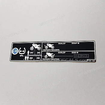 Voorzichtigheid label, Bandenbelasting