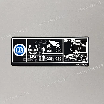 Etykieta ostrzegawcza, Obciążenie opon