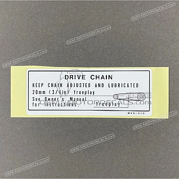 Swingarm drive chain label