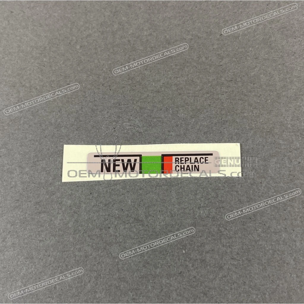 Honda CBF125 Naklejka napinacza łańcucha lewa strona OEM 87508MEL640