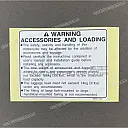 Accessories & loading caution mark