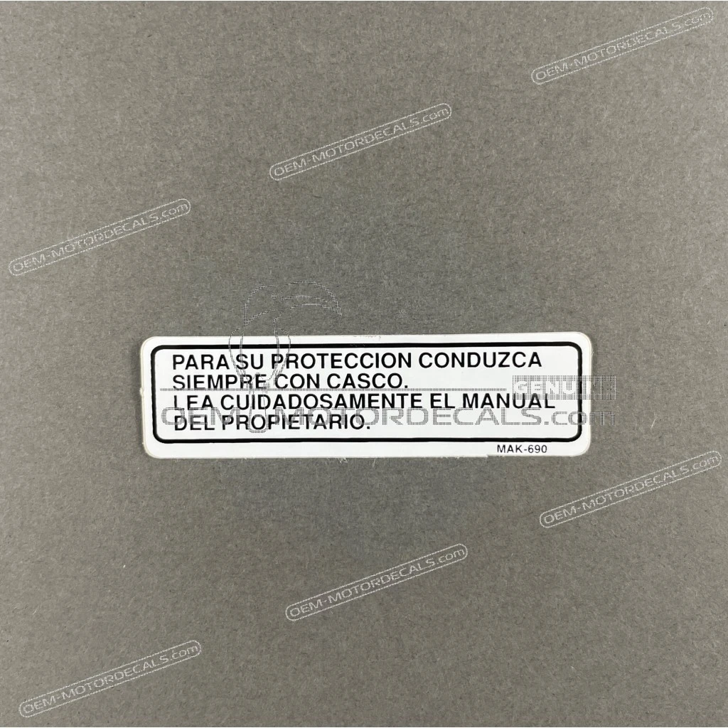 Honda CG125 Left Side Drive Warning Label Left Side OEM 87560MAK690
