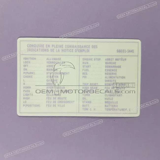 Kawasaki Z1000 Handleiding Waarschuwingslabel OEM 56031-1441