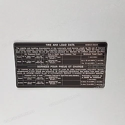 Caution label, Tire load