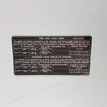 Caution label, Tire load