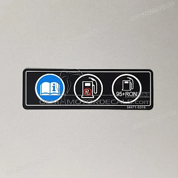 Etiqueta de precaución, Unleaded fuel