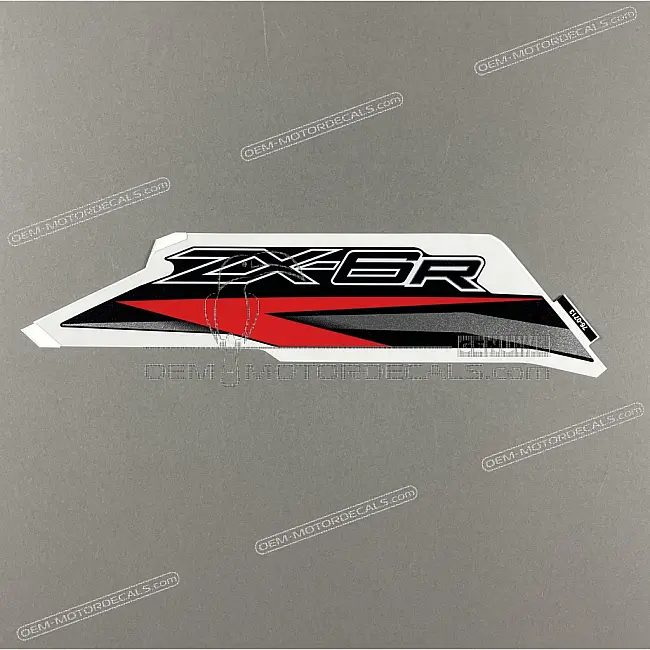 Genuine Kawasaki Ninja ZX-6R Mid Fairing Side Cowl Graphic Pattern Left Side OEM Part 56076-0713