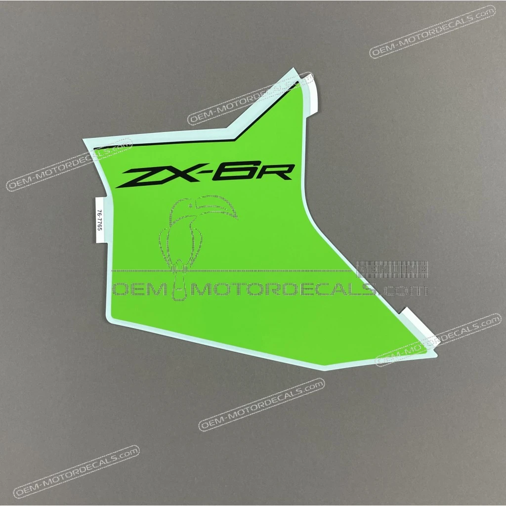 Kawasaki Ninja ZX-6R Autocollant de flanc de carénage côté gauche inférieur avant OEM 56076-7765