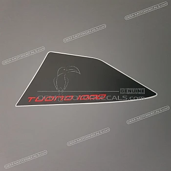 Rear seat cowl decal, left side